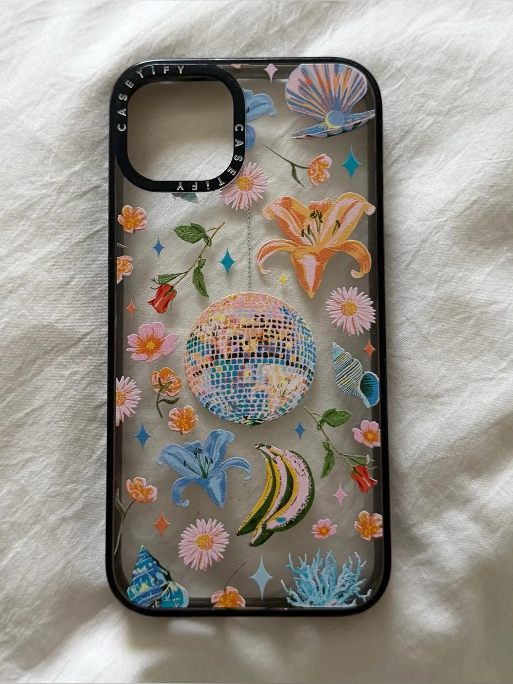 casetify disco clear case for apple iphone 13